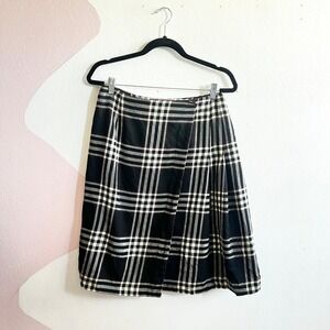 Vintage Pendleton Tartan Plaid Wrap 100%‎ Virgin Wool Midi Skirt Size 10
